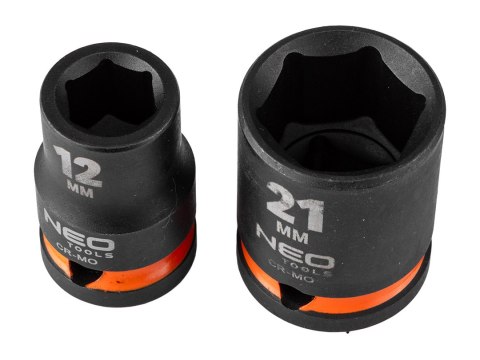 Nasadki udarowe 1/2", 10-24 mm, zestaw 10 szt.
