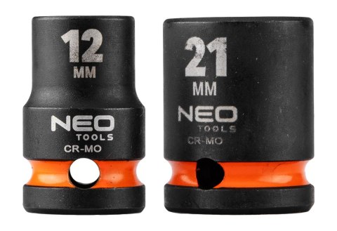Nasadki udarowe 1/2", 10-24 mm, zestaw 10 szt.
