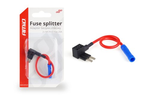 Adapter bezpiecznikowy dodatkowy bezpiecznik bajpas micro 2 20a amio-02335