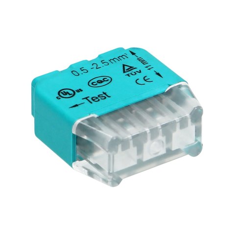Złączka instalacyjna wciskana 3-przewodowa; na drut 0,75-2,5mm-; IEC 300V/24A; Blister 10 szt.