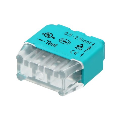Złączka instalacyjna wciskana 3-przewodowa; na drut 0,75-2,5mm-; IEC 300V/24A; Blister 10 szt.