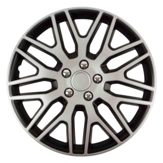 Kołpak samochodowy czarno srebrny ze śrubami chrom dakar nc 14" cali