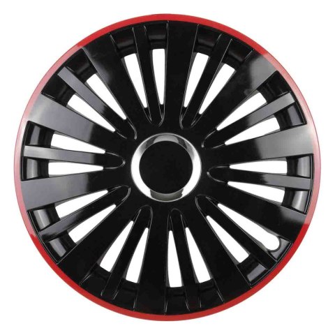 Kołpak samochodowy falcon 14" cali czarny z czerownym rantem
