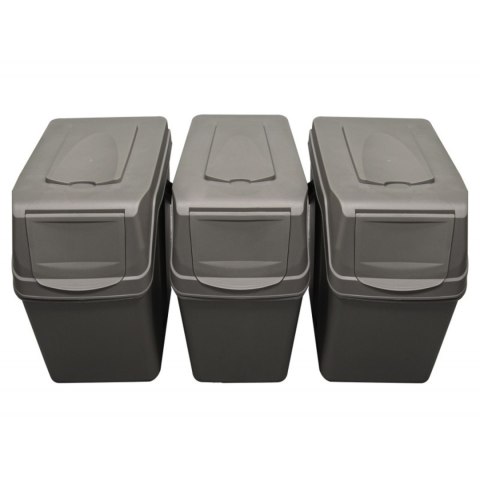 Zestaw koszy do segregacji Sortibox 3x25L szare ISWB25S3