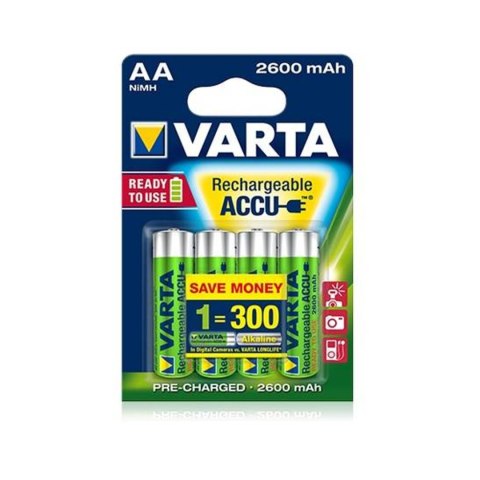 4x Akumulator R-06 R06 AA 1,2V 2600mAh Ready2use Varta