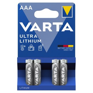 4x Bateria R-03 LR3 AAA 1,5V L92 Lithum Varta
