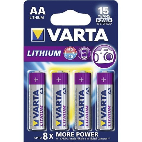 4x bateria R-06 LR06 AA 1,5V L91 Lithium Varta