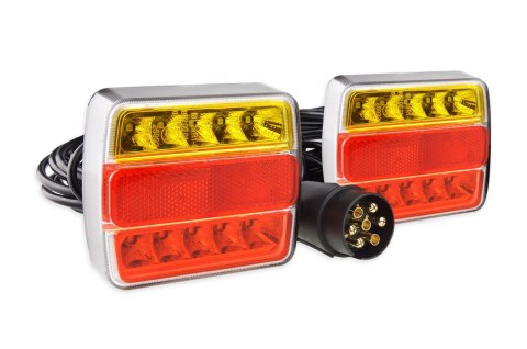 Zestaw świateł led do przyczepki na magnes 12v amio-02141