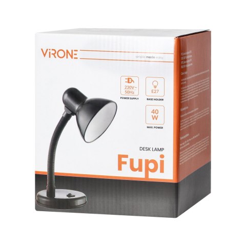 FUPI, lampa biurkowa, 10W, E27, stal + tworzywo, biała