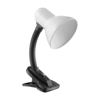 LATSA, lampa biurkowa z klipsem, 10W, E27, stal + tworzywo, biała