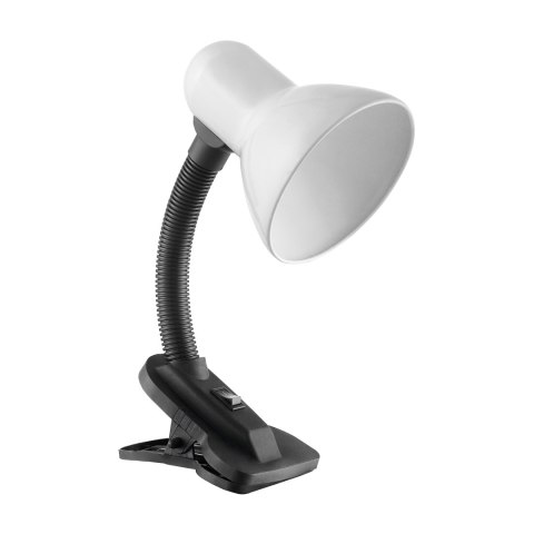 LATSA, lampa biurkowa z klipsem, 10W, E27, stal + tworzywo, biała