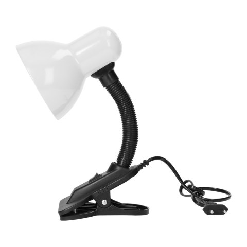 LATSA, lampa biurkowa z klipsem, 10W, E27, stal + tworzywo, biała