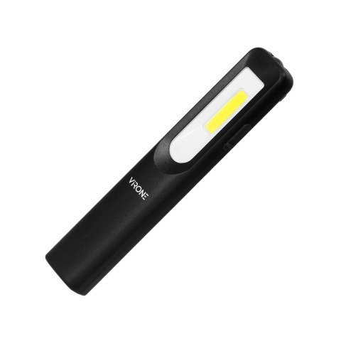 Latarka warsztatowa LED 3W 200lm + 50lm, 1200mAh, 3 tryby: 100%, 50%, dioda frontowa, magnes, klips