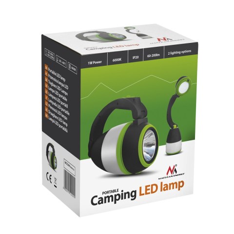 Lampa LED 3w1 Maclean, kempingowa, biurkowa, latarka, 1W, 60-200lm, Cold White 6000K, zasilanie 3xAA 1,5V, MCE294