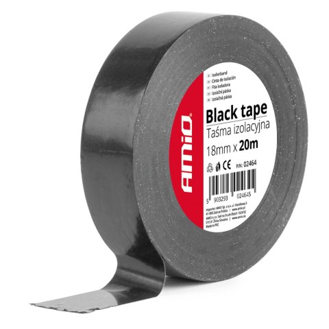 Taśma izolacyjna szkot czarna pcv 18mm x 20m amio-02464