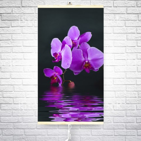 Grzejnik na podczerwień - giętki panel grzewczy 430W TRIO wzór 17 purpurowy cud, wymiary 100x57cm z regulatorem