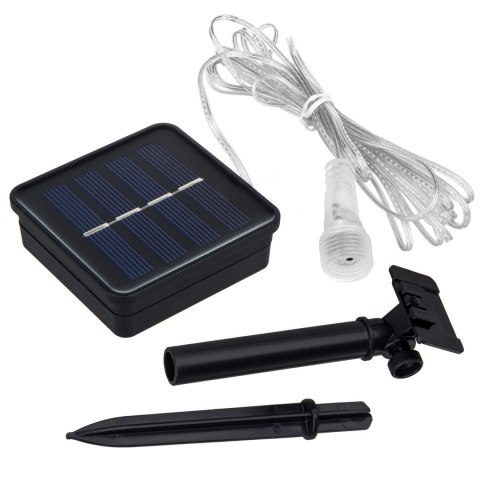Solarne lampki LED Maclean, 2,4m długościi, 144 diody LED, 8 sopli RGB, tryb opadających sopli, bateria Li 800mAh, MCE412