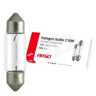 Żarówki halogenowe c10w festoon 41mm 12v 10 szt amio-02557