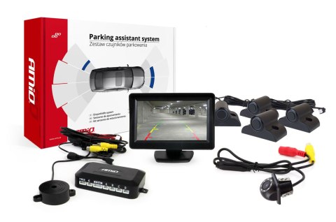 Zestaw czujników parkowania tft01 4,3" z kamerą hd-305-led 4 sensory czarne truck