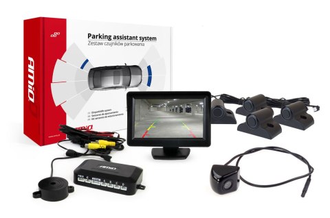 Zestaw czujników parkowania tft01 4,3" z kamerą hd-310 4 sensory czarne truck