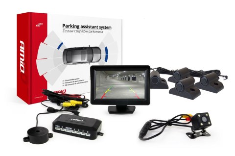 Zestaw czujników parkowania tft01 4,3" z kamerą hd-315-led 4 sensory czarne truck