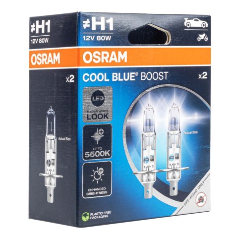 Żarówka halogenowa osram h1 12v 80w p14,5s cool blue boost 5500k / 2 szt.