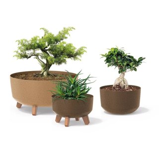 Doniczka Gracia Low Eco Wood DGRL400LW biały eco