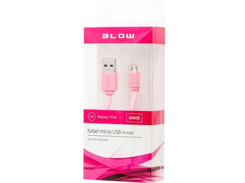 66-065# Przyłącze usb a - micro b 1,0m różowy flat blister
