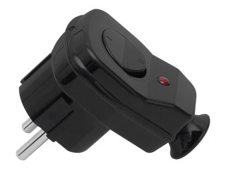 2399# Wtyczka wt-16us/łk kątowa czarna z przełącznikiem+dioda