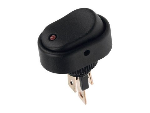 4692# Przełącznik asw-20d czarny z czerwoną led 12v