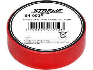 54-002# Taśma izolacyjna klejąca 0,13mm/15mm/10m - czerwona
