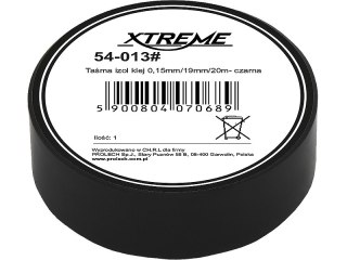 54-013# Taśma izolacyjna klejąca 0,15mm/19mm/20m - czarna