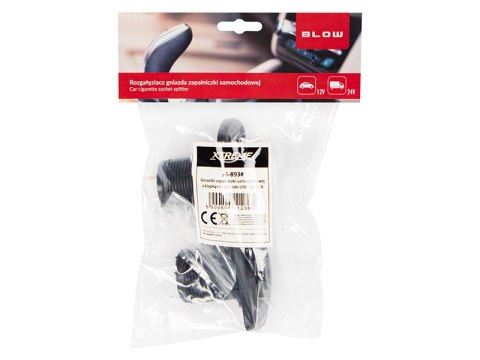 96-893# Gniazdo zapalniczki samochodowej z klapką+2x gniazdo usb 1a, 2,1a