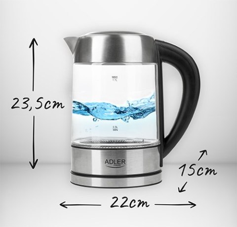 AD 1247 Czajnik szklany 1,7 l z regulacją temp.