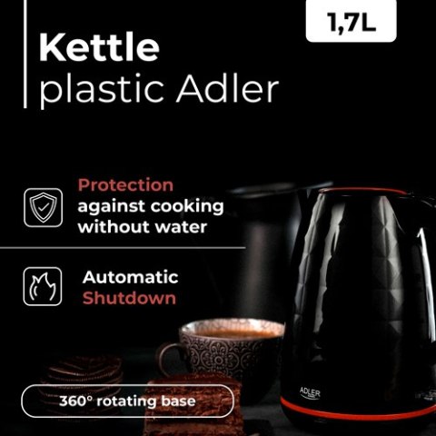 AD 1277 black Czajnik plastikowy 1,7 l