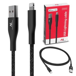 Kabel USB dla iPhone (Made for iPhone / iPod / iPad) Maclean, 2.4A, 1m, czarny, MCE845B