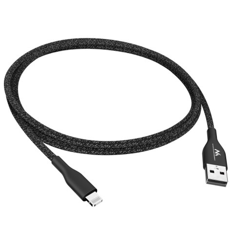 Kabel USB dla iPhone (Made for iPhone / iPod / iPad) Maclean, 2.4A, 1m, czarny, MCE845B