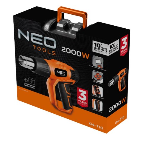 Opalarka 2000W, zakres temperatur: I: 50°C, II: 70-600°C, walizka, wyświetlacz cyfrowy