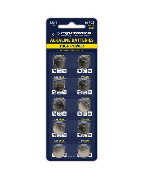 EZB109 Esperanza baterie alkaliczne lr44 ag13 10szt blister