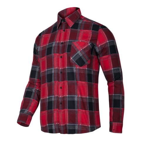 Koszula flanelowa krata czerwona, 120g/m2, "s", ce, lahti
