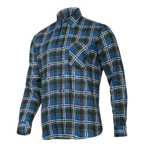 Koszula flanelowa krata niebieska, 120g/m2, "s", ce, lahti