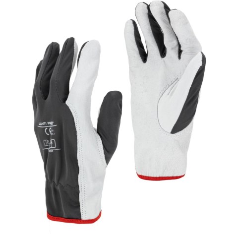 Rękawice ze skóry koz. szare l273210p, karta, "10", ce,lahti