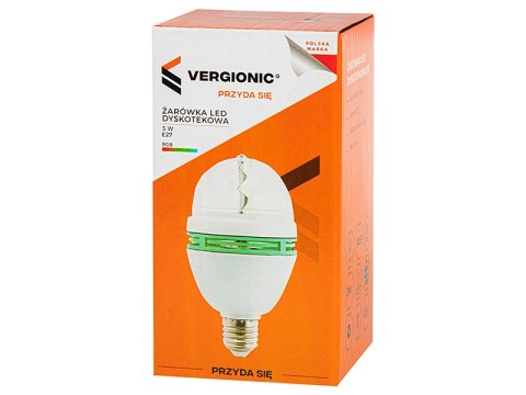 87-230# Żarówka led e27 7w rgb kolorowa disco