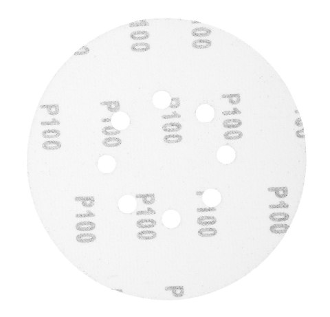 Krążki ścierne 150 mm, K100, 5 szt., z 8 otworami, 65 mm