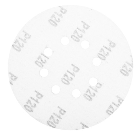Krążki ścierne 150 mm, K120, 5 szt., z 8 otworami, 65 mm