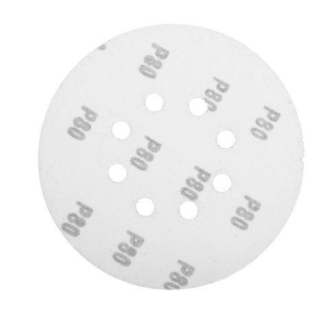 Krążki ścierne 150 mm, K80, 5 szt., z 8 otworami, 65 mm