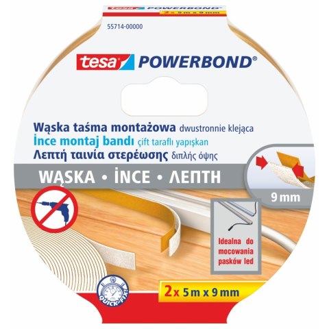 Taśma montaż.dwustr.do listw led 2x 5m:9mm (h5571400) pro