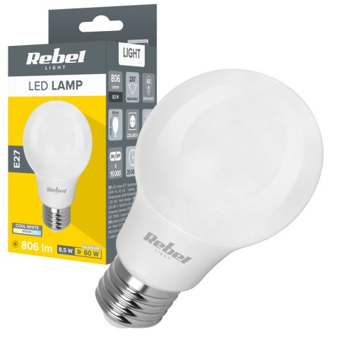 Lampa Led Rebel A60 8,5W E27 6500K, 230V