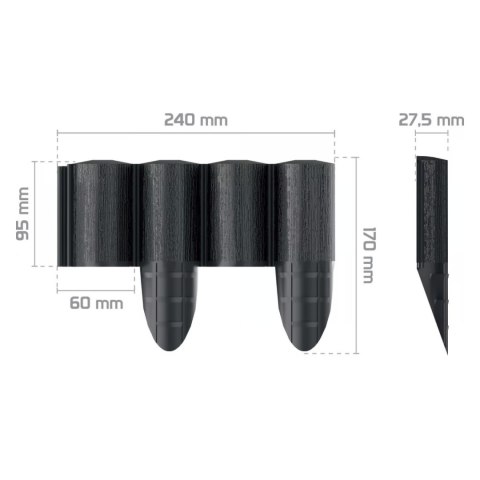 Palisada ogrodowa Cellfast ECO 2,4 m antracytowa