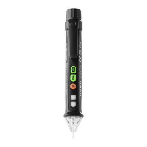 Indukcyjny tester napięcia z latarką, 12-1000V AC, czarny